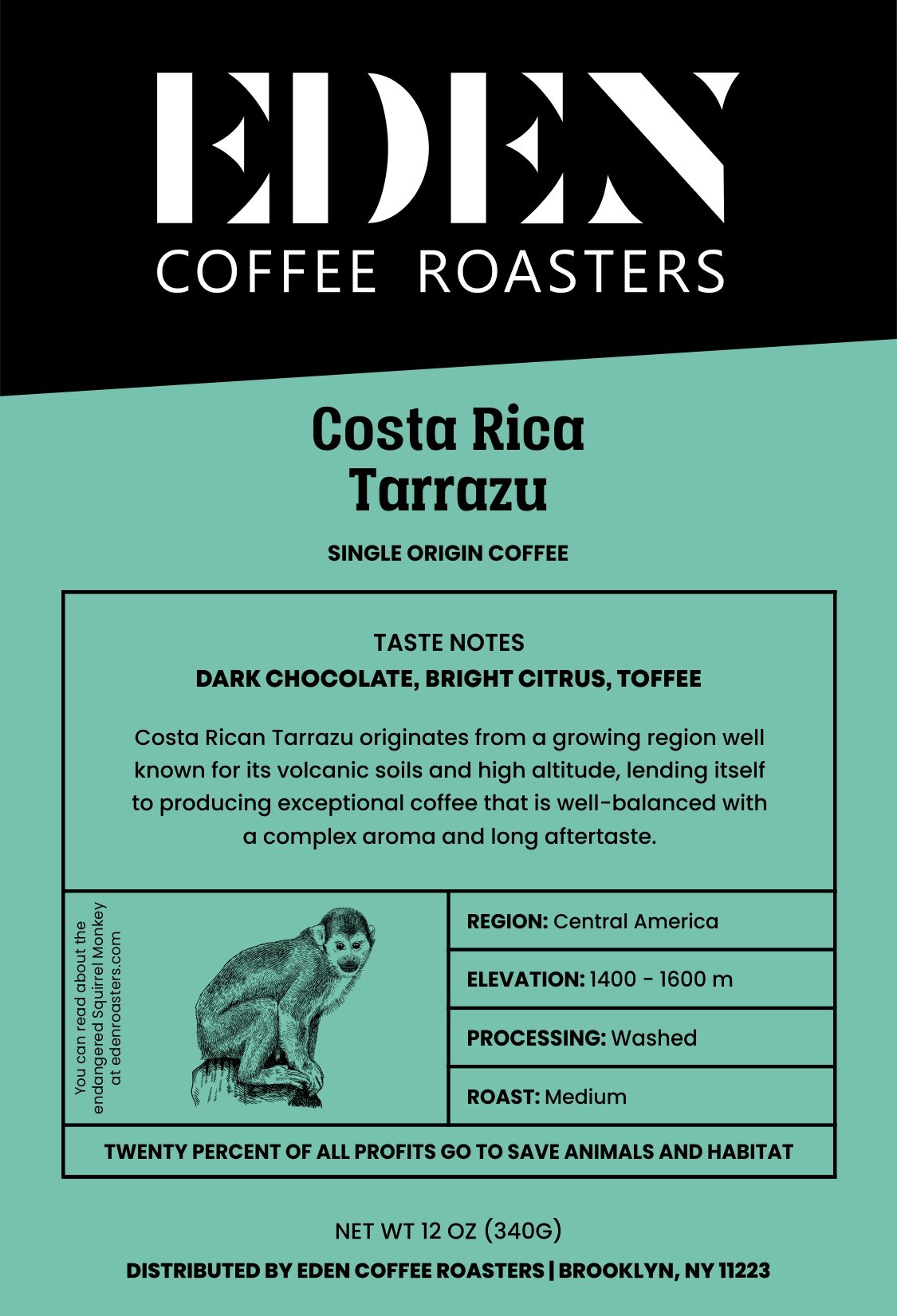 COSTA RICA, TARRAZU - Eden Coffee Roasters